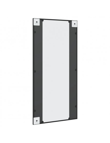 Specchio da Parete Nero 50x100 cm Rettangolare in Ferro