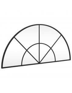 Specchio da Parete Nero 80x40 cm Arco in Ferro 2