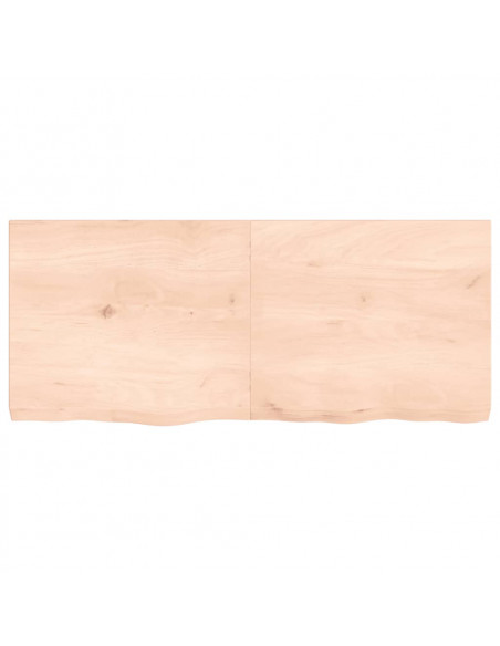 Piano per Tavolo 140x60x(2-6)cm in Rovere Massello Non Trattato