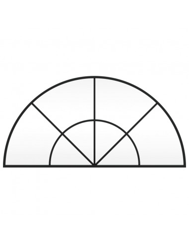 Specchio da Parete Nero 80x40 cm Arco in Ferro