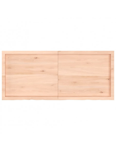 Piano per Tavolo 140x60x(2-6)cm in Rovere Massello Non Trattato