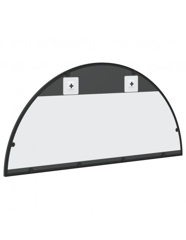 Specchio da Parete Nero 80x40 cm Arco in Ferro