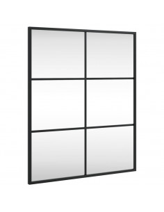 Specchio da Parete Nero 50x60 cm Rettangolare in Ferro 2