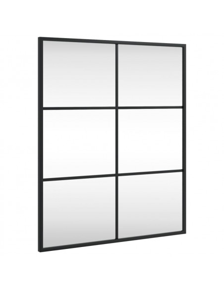 Specchio da Parete Nero 50x60 cm Rettangolare in Ferro
