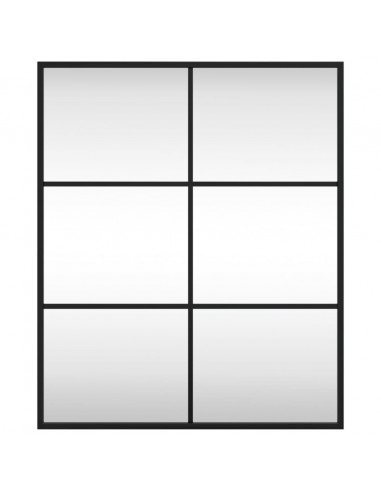 Specchio da Parete Nero 50x60 cm Rettangolare in Ferro