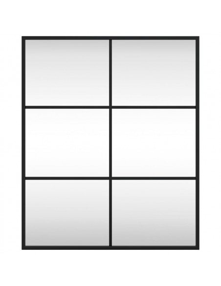 Specchio da Parete Nero 50x60 cm Rettangolare in Ferro