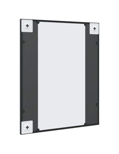 Specchio da Parete Nero 50x60 cm Rettangolare in Ferro