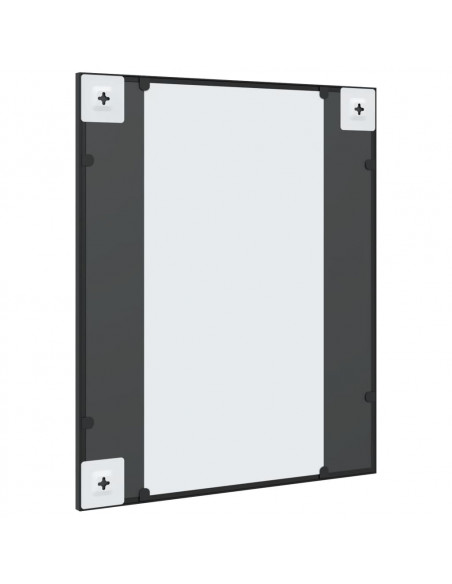 Specchio da Parete Nero 50x60 cm Rettangolare in Ferro