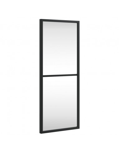 Specchio da Parete Nero 20x50 cm Rettangolare in Ferro