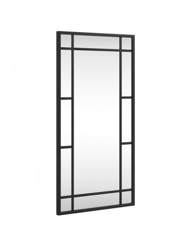 Specchio da Parete Nero 30x60 cm Rettangolare in Ferro