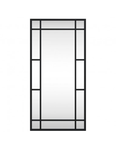 Specchio da Parete Nero 30x60 cm Rettangolare in Ferro