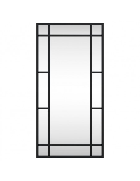 Specchio da Parete Nero 30x60 cm Rettangolare in Ferro