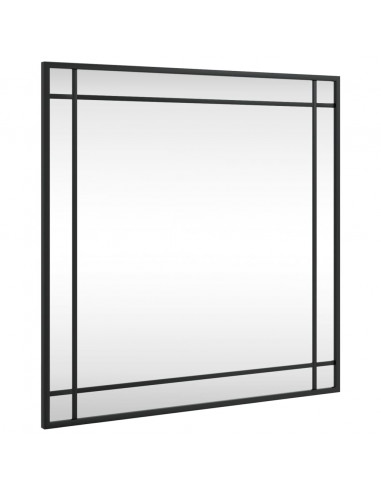 Specchio da Parete Nero 60x60 cm Quadrato in Ferro