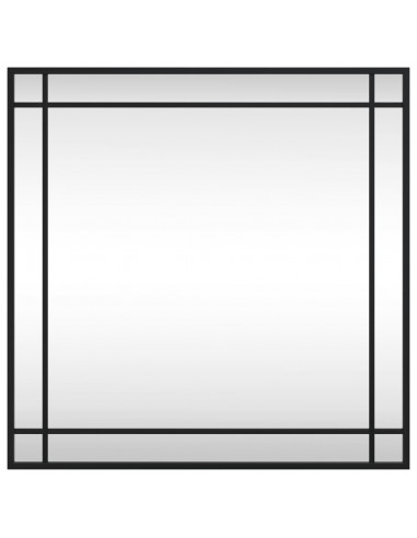 Specchio da Parete Nero 60x60 cm Quadrato in Ferro
