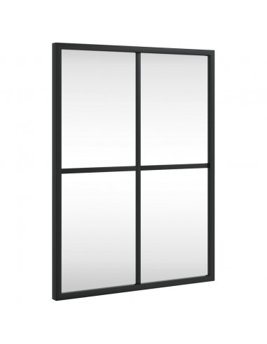 Specchio da Parete Nero 30x40 cm Rettangolare in Ferro