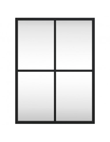 Specchio da Parete Nero 30x40 cm Rettangolare in Ferro