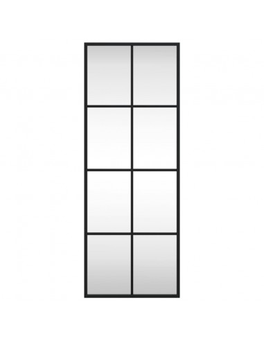 Specchio da Parete Nero 30x80 cm Rettangolare in Ferro