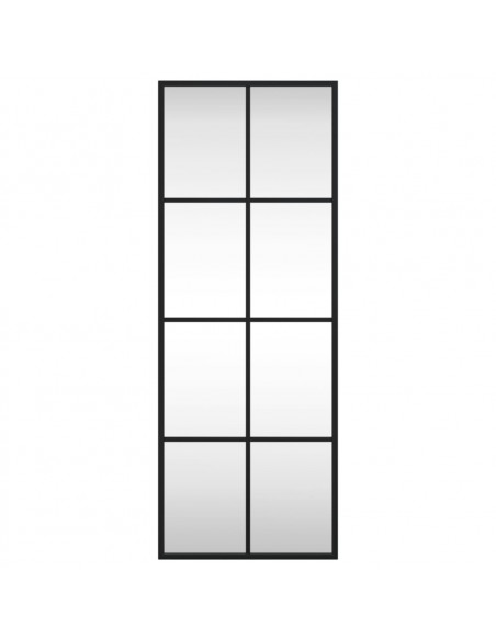 Specchio da Parete Nero 30x80 cm Rettangolare in Ferro