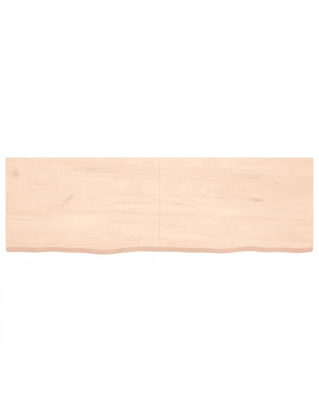 Piano per Tavolo 160x50x(2-4)cm in Rovere Massello Non Trattato
