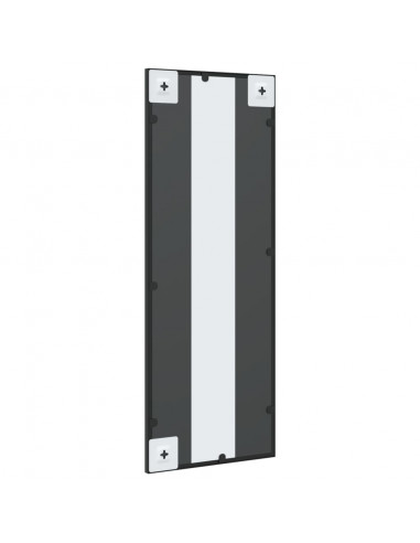 Specchio da Parete Nero 30x80 cm Rettangolare in Ferro