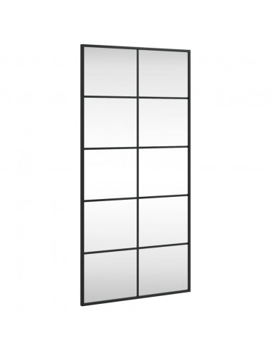 Specchio da Parete Nero 50x100 cm Rettangolare in Ferro