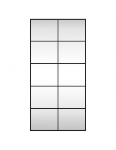 Specchio da Parete Nero 50x100 cm Rettangolare in Ferro