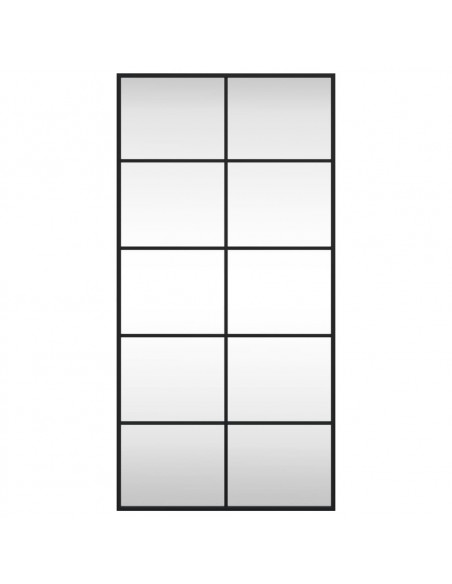 Specchio da Parete Nero 50x100 cm Rettangolare in Ferro