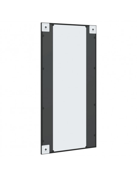 Specchio da Parete Nero 50x100 cm Rettangolare in Ferro