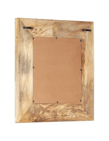 Specchio Intagliato a Mano Bianco 50x50x2,5cm in Legno di Mango