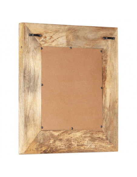 Specchio Intagliato a Mano Bianco 50x50x2,5cm in Legno di Mango