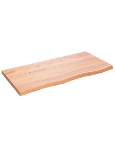 Piano Tavolo Marrone 100x50x(2-4) cm Massello Rovere Trattato 2