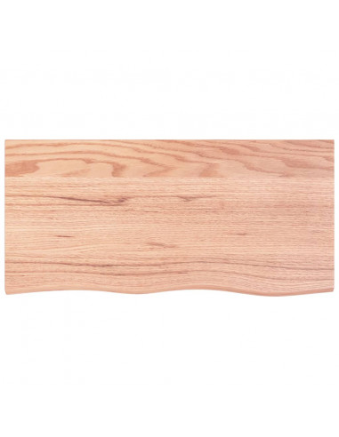 Piano Tavolo Marrone 100x50x(2-4) cm Massello Rovere Trattato