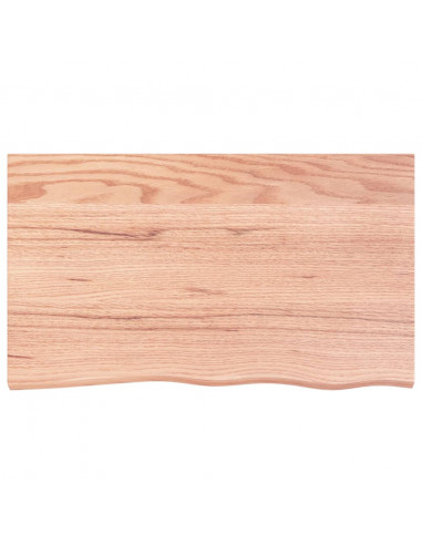 Piano Tavolo Marrone Chiaro 100x60x2cm Rovere Massello Trattato