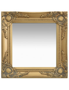 Specchio da Parete Stile Barocco 40x40 cm Oro 2