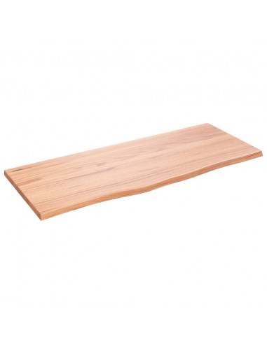 Piano Tavolo Marrone Chiaro 100x40x2cm Rovere Massello Trattato