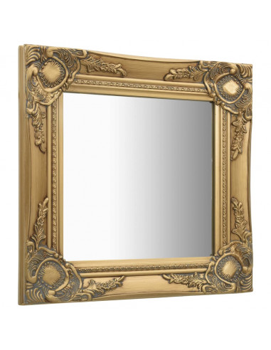 Specchio da Parete Stile Barocco 40x40 cm Oro