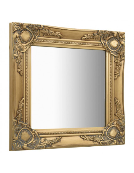 Specchio da Parete Stile Barocco 40x40 cm Oro
