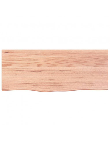 Piano Tavolo Marrone Chiaro 100x40x2cm Rovere Massello Trattato