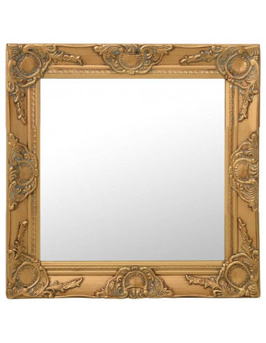 Specchio da Parete Stile Barocco 50x50 cm Oro