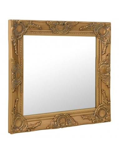Specchio da Parete Stile Barocco 50x50 cm Oro