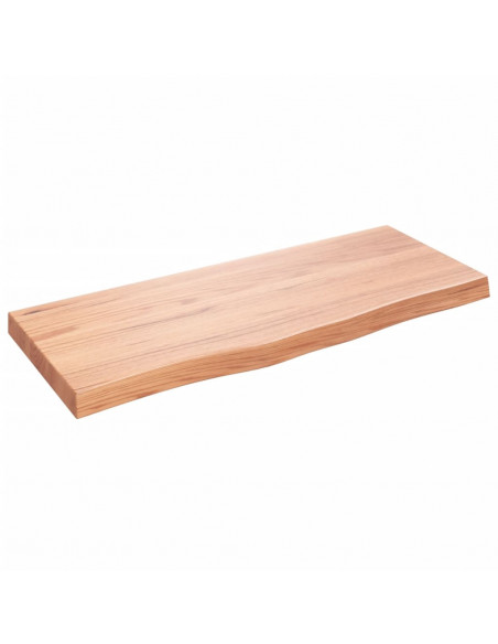 Piano Tavolo Marrone 100x40x(2-6) cm Massello Rovere Trattato