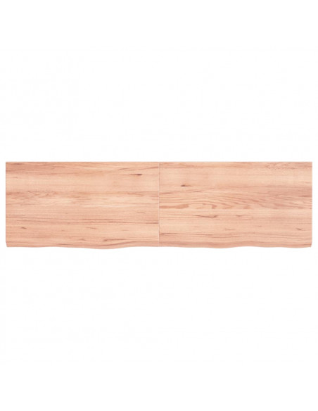 Piano Tavolo Marrone 140x40x(2-4) cm Massello Rovere Trattato