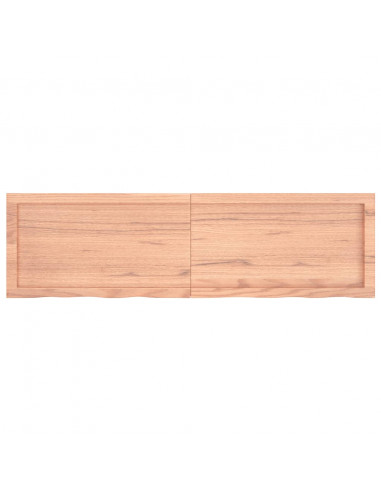 Piano Tavolo Marrone 140x40x(2-4) cm Massello Rovere Trattato