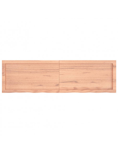 Piano Tavolo Marrone 140x40x(2-4) cm Massello Rovere Trattato