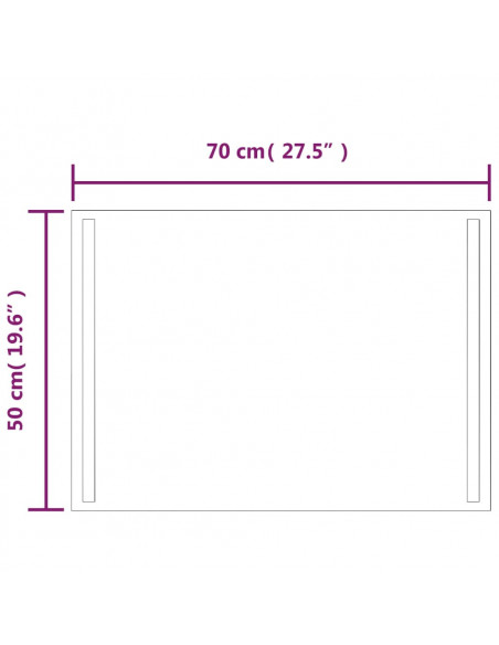 Specchio da Bagno con Luci LED 50x70 cm