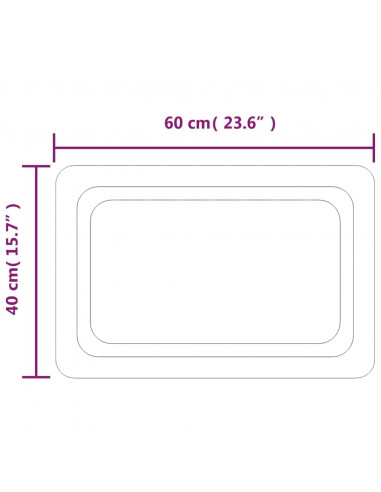 Specchio da Bagno con Luci LED 60x40 cm