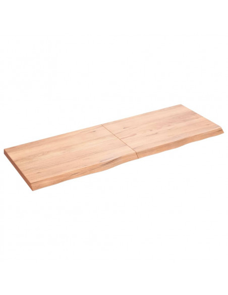Piano Tavolo Marrone 140x50x(2-4) cm Massello Rovere Trattato