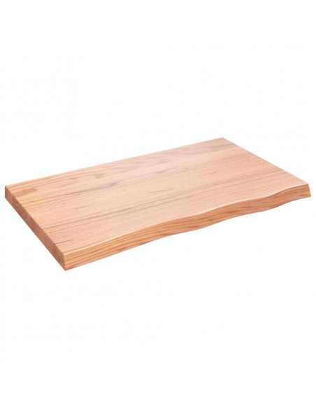 Piano Tavolo Marrone 100x60x(2-6) cm Massello Rovere Trattato