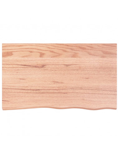 Piano Tavolo Marrone 100x60x(2-6) cm Massello Rovere Trattato