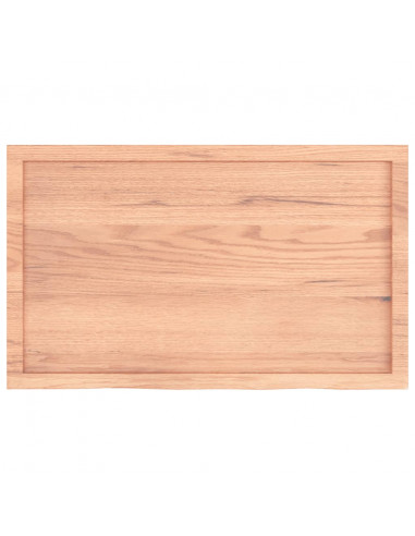 Piano Tavolo Marrone 100x60x(2-6) cm Massello Rovere Trattato